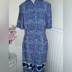NWOT Chances R Women's Size Medium Blue and White Checkered Dress